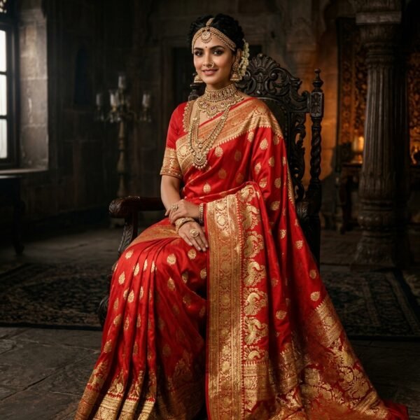Royal Purple Kanjivaram Brocade Silk Saree