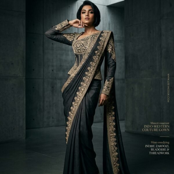 Contemporary Cape & Draped Skirt Set
